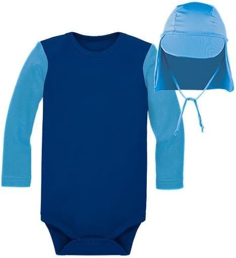 Body UV + Boné Proteção Solar Menina Menino Praia Cores Infantil