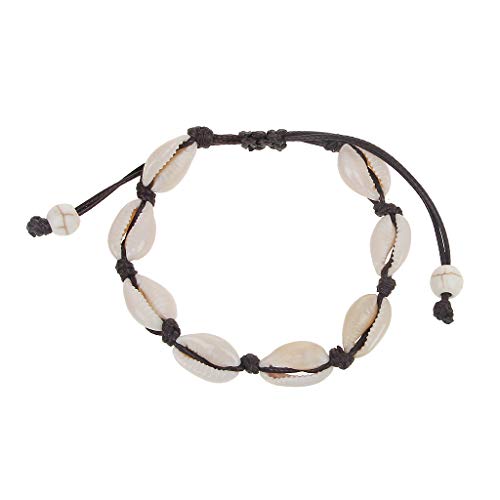 Preisvergleich Produktbild Wanfor Natürliche Kaurimuschel-Armbänder, handgefertigt, hawaiianischer Strandmuschel-Schmuck