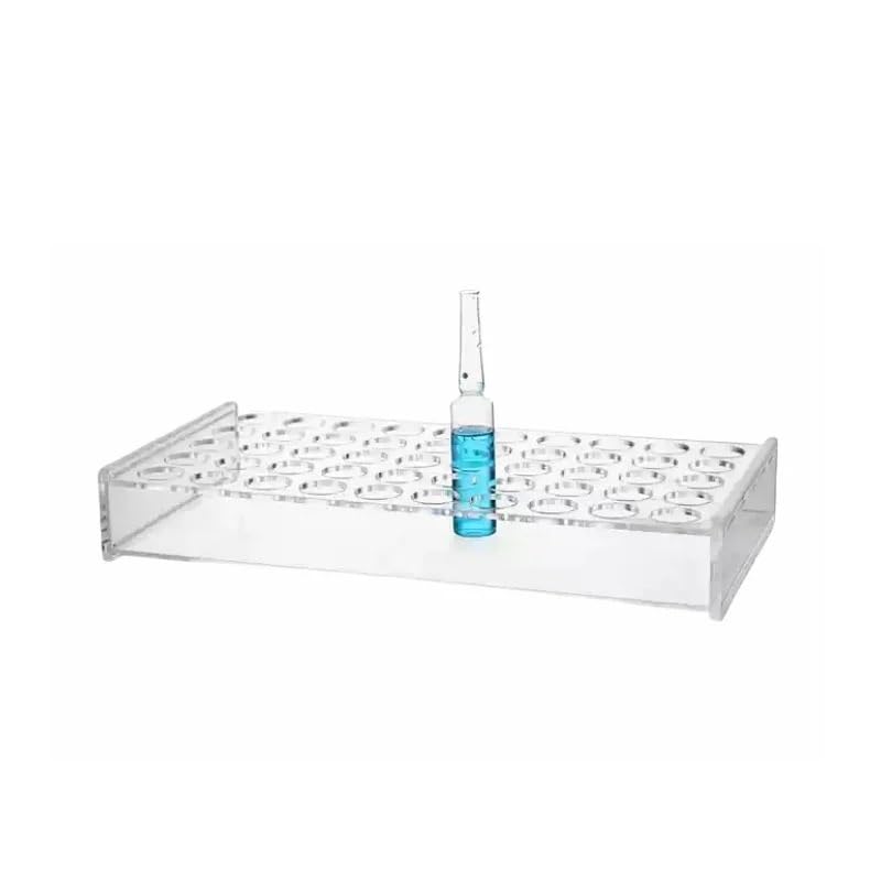 Transparent Ampoule Stand Sample Bottle Holder - 50-Well Rack for 1ml to 20ml Injection Bottles - 5x10 Arrangement(20ml)