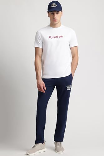 Image of Reebok Men's Cotton-Lycra Blend T-Shirt - 4-Way Stretch Smooth Smooth Round Neck Half Sleeve Tee for Men | Casual Tshirt for Men Stretchable Tshirt