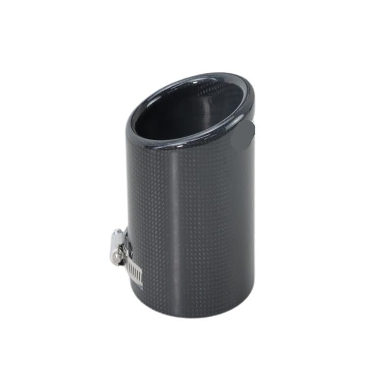 Embout échappement Tuning Universel, 1 boîtier Universel for Embout d'échappement de Voiture, Noir Brillant, Bord Droit, en Fibre de Carbone, Couvercle de...