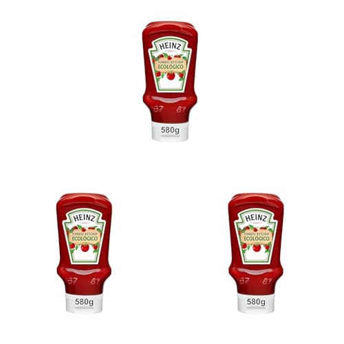 Heinz Salsa Ketchup Ecológico Bocabajo 580g (Paquete de 3)