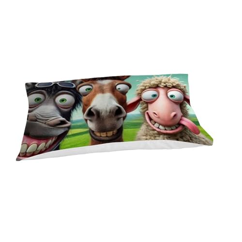 Housse de couette single 135x200cm microfibre imprimé animaux 3D - 7
