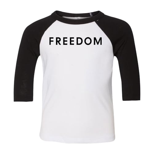 Charlie Kirk Freedom Kids Three-Quarter Raglan Sleeve Baseball Shirt Toddler