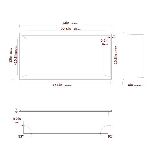 Recessed Shower Niche Insert Stainless Steel (24" X 12" Brushed) - Image 4
