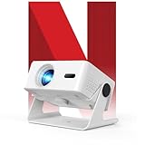 プロジェクター家庭用 小型 天井 静音【Netflix・Prime Video・YouTubeアプリ搭載】600ANSI 4K対応 自動台形補正 0.5M短距離投影 Wi-Fi6/Bluetooth5.4スタンド一体型 軽量 ミニ スマホ/パソコン/PS5/Switch/DVD接続可 プレゼント3年保証2025年新登場MX1ホワイト