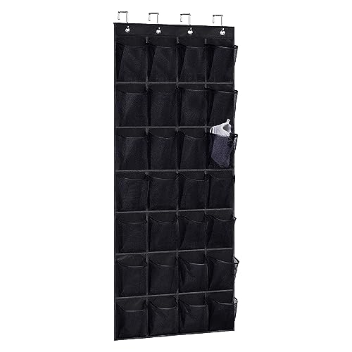 EACHPT Zapatero Puerta Colgante,Organizadores de Zapatos para Puerta con 28 Bolsillos,con 4 Ganchos de Metal,para Almacenamiento de Zapatos para Hombres,Mujeres y Niños