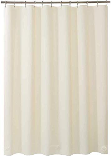 AmazerBath Plastic Shower Curtain, 72 x 84 Inches PEVA Shower Curtain with Heavy Duty Clear Stones and Grommet Holes, Waterproof Thick Bathroom Plastic Shower Curtains-Beige