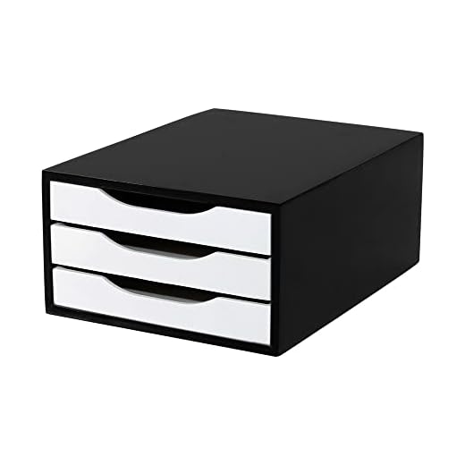 Caixa de Arquivo 3 gavetas, Mdf. Black Piano C/Gaveta Branca - Souza & Cia (Ref: 3338)