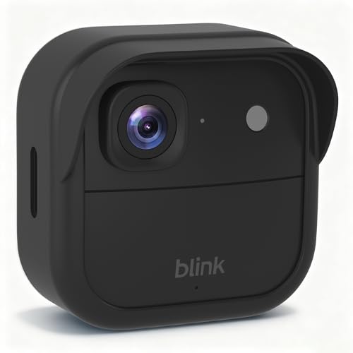 Silicone Cover for Blink Outdoor 2K+/4 (4th Gen) - Weatherproof Silicone Skin Case with Brim Providing All-Around Camera Protection Blink Outdoor Security Camera Accessory (Black 1 Pack)