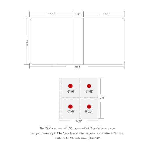 Image of Cookie Stencil Storage Binder Die Cut And Stamp Storage Folder Baking Stencil Organizer Scrapbooking Cutting Dies Stencil Storage Book Collections Case Organizer (8Pockets x 30Pages)