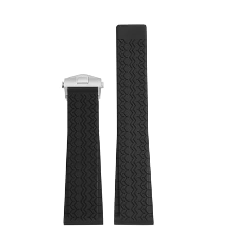 Correa de silicona de 22 mm impermeable para reloj CARRER F1 con hebilla de mariposa 2