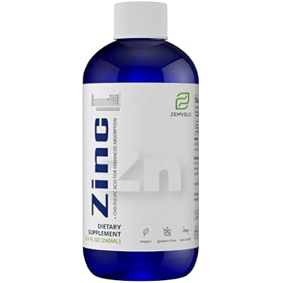 Liquid Ionic Zinc Supplement Supports Immune Health & Energy Production Maintains Skin and Cellular Health 3-Month Supply