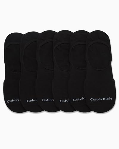 Calvin Klein Men's No Show Socks - 6 Pack Soft Cotton Blend Invisible Liners Loafer Socks for Men with Heel Grip (Size 7-12)3