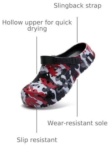 Image of Kids Boys&Girls Black Camouflage Clogs Children's Beach Shoes Classic Marbled Tie Dye Clog Little Kid
