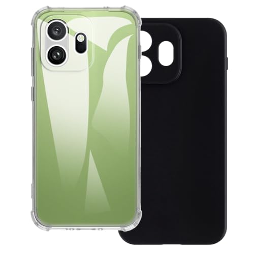 UOGNADGD 2�� TPU�P�[�X OnePlus 15T 5G �Ƃ̌݊������� �X�}�z�J�o�[ - �ϏՌ��t���L�V�u���ی�A�N�Z�T���[ �����J�b�g���H (�N���A+�u���b�N)