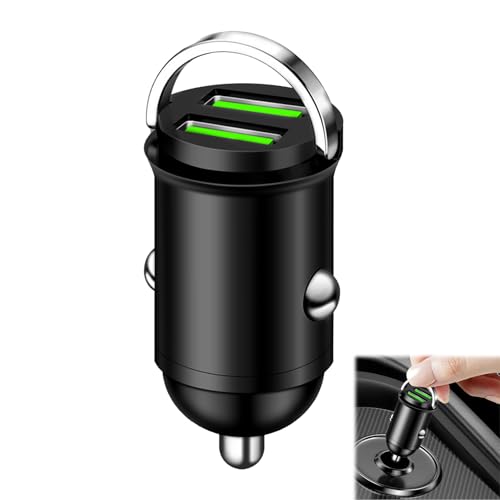Ebksqs Adaptateur allume-cigare USB, chargeur de voiture double QC3.0 100 W en alliage d'aluminium, mini chargeur de voiture, charge rapide, compatible avec...