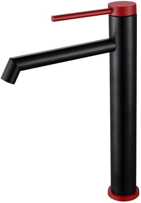 Robinet lavabo en acier inoxydable noir et rouge pour salle de bain design
