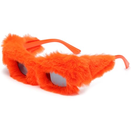 Lunettes de soleil à monture peluche pour femmes au design doux et audacieux