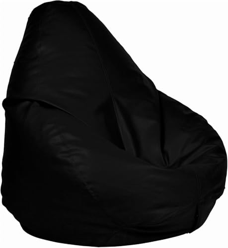 Image of Chair Cover Without Beans | Tear Drop Shape Lounge Chair Cover for Home, Office, Bedroom, and Hall | Soft & Durable Cover, Comfortable Seating for Adults & Teens (Black, XXXXL)