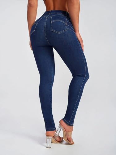 Women's Soft Stretchy High Rise Skinny Jeans3