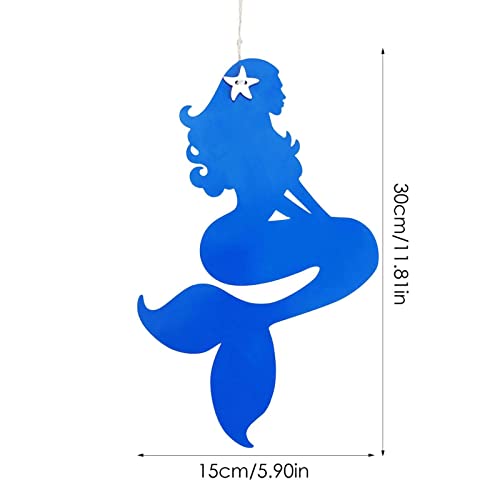 Arte de parede de sereia, ferro de sereia, lagosta, oceano, decoração ao ar livre, escultura clássic