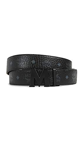 MCM Men's Matte M Buckle Reversible Belt, All Black, One Size