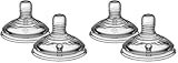 Tommee Tippee Natural Start Baby Bottle Nipples, Slow Flow, 0m+, Pack of 4 Soft Silicone Breast-Like Bottle Nipples for a Natural Latch with Anti-Colic Valve
