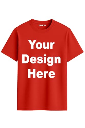 Image of Amazon Brand - Anarva Customized Tshirt for Men & Women Cotton T-Shirt - Personalised with Your Own Design, Logo, or Text
