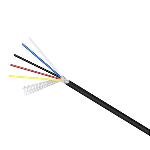 Outdoor Extension 2 3 4 5 6 7 Cores Headphone Cable, 10M UL2547 Shielded Signal Wire, 30/28/26/24/22AWG Copper Cable, PVC Channel Audio Control Line Solar sheathed(26AWG,5Cores)