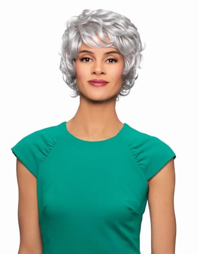 Foxy Silver Blossom Wig, Stylish Wigs, Natural-Looking Synthetic Wig for