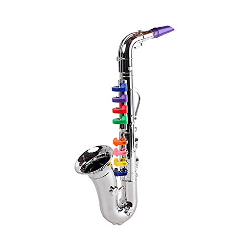 Juguete de saxofón para niños con 8 teclas de colores, instrumentos musicales para niños de 6 a 12...