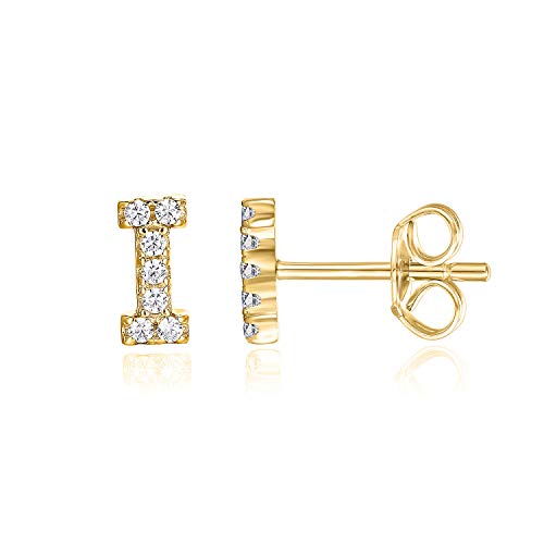 PAVOI 14K Gold Plated 925 Sterling Silver Cubic Zirconia Initial ...