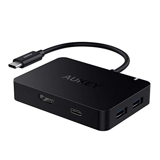 AUKEY Hub USB C 4 Ports USB 3.0, Port HDMI (4K), 60W Port USB C (Power Delivery) Adaptateur USB Type C pour MacBook Pro 2016/2017, iMac 2017, Samsung Galaxy S8, etc