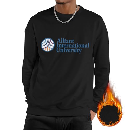 Alliant International University Men'S Fleece Crew-Neck Hoodie Long Sleeve Fleece Sweatshirt-