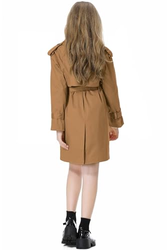 Image of Betusline Womens & Girls Waterproof Trench Coat Double Breasted Lapel Overcoat Outerwear, 3 Years - Women 2XL