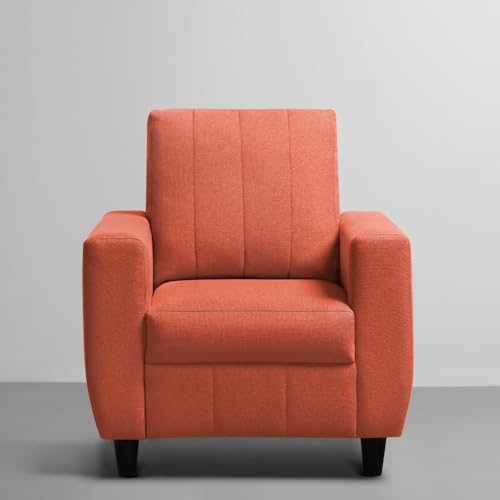 Image of Sleepyhead Bae - 1 Seater Sofa Chair, Premium Fabric | Space-Saving Design | Comfort & Easy Maintenance | 3 Years Warranty | Stylish Single Seater for Living Room - Ember Orange