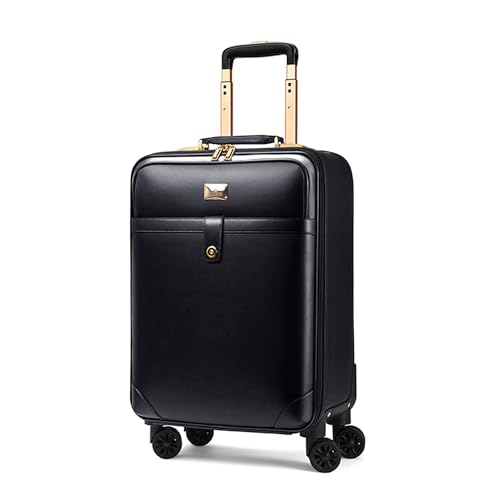 Image of THE CLOWNFISH Luxury 22 Inch Unisex Synthetic Softsided Spinner Travel Suitcase Business Luggage Briefcase and Laptop Roller Case - 801(Black)