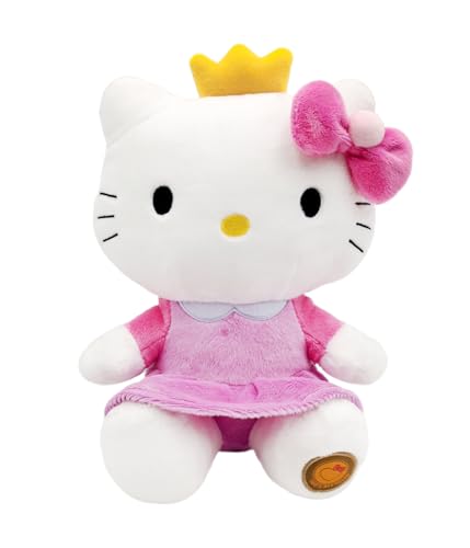 Hello Kitty Princess Eco Plush 24 cm in wiederverwendbarem Kartontäschchen - der Plüsch ist aus 100% aus PET Flaschen recyceltem Material