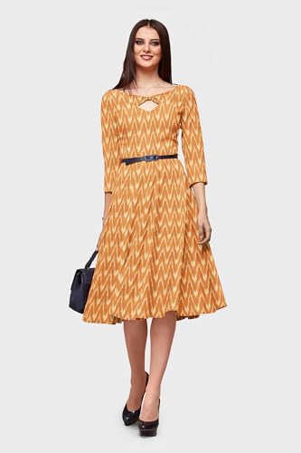 Image of Cotton Pochampally ikat unstitched blouse, Kurthi, long frock fabric material for women (1 meter, 2 meters & 3 meters)