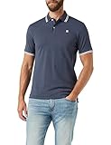 Aberturas laterales G-STAR RAW Polo Dunda Slim Stripe, Azul (Fantem Blue 5864-863), XL para Hombre