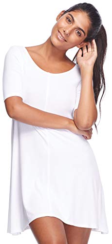 Body Glove Women's Marcella Rib Knit Cover Up Dress, Snow, Medium