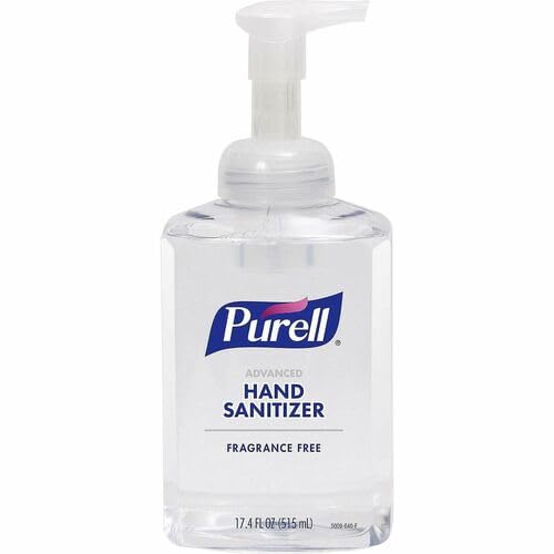 PURELL Hand Sanitizer Foam 1.09 lb Pump Bottle Dispenser Kill Germs Hand, Skin Clear Quick Drying, Fragrance free 1 Each