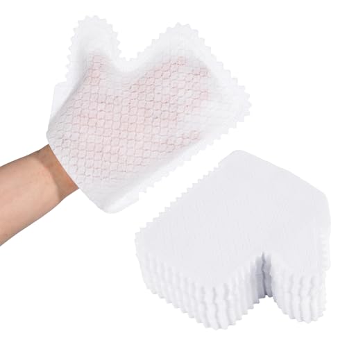 CINPIUK 60 Pieces White Microfiber Dusting Gloves – Artisan Dusting Mitt, Dual-Sided Disposable, Grabs and Locks in Dust & Pet Hair, Replaces Dust Wipes & Feather Dusters, Safe for Sensitive Surfaces
