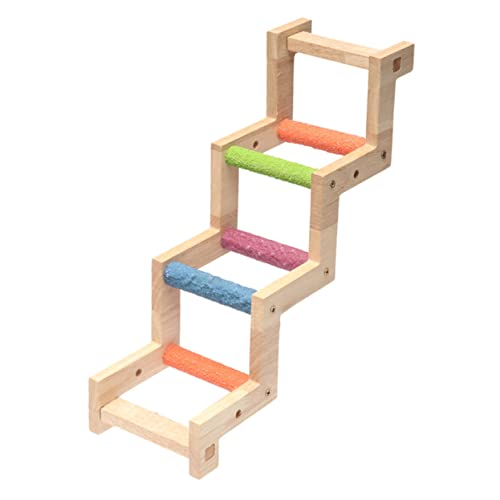 Happyyami Parrot Ladder for Birds Climbing Ladder Perch for Parakeets Conures and Cockatiels Promote Healthy Chewing and Physical Activity