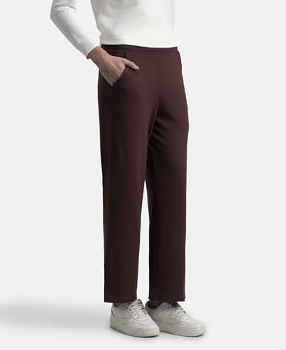 Image of Jockey A158 Women Super Combed Cotton Rich Straight Fit Wide Leg Pants