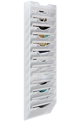 Organizzazione Multilivello: Il portadocumenti da muro è dotato di etichette su ogni ripiano, che aiutano a ordinare chiaramente file, riviste e libri negli spazi di lavoro. È adatto a studenti o impiegati come regalo di compleanno o per le festività