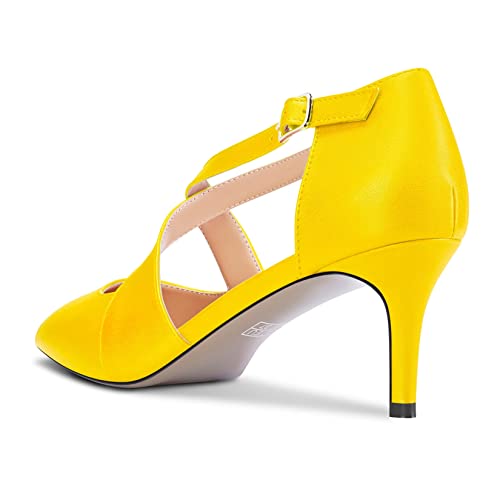 Castamere Stiletto Mid Heel Pointed Toe Cross-Strap Pumps Wedding Party 2.6 Inches Heels3