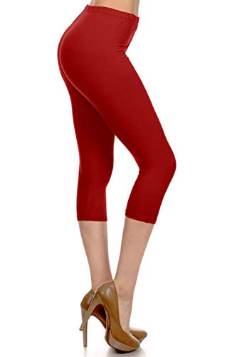 Image of Leggings Depot Women's High Waist Leggings Soft 1 inch Waistband Solid Pants - Regular, Plus, 1X3X, 3X5X