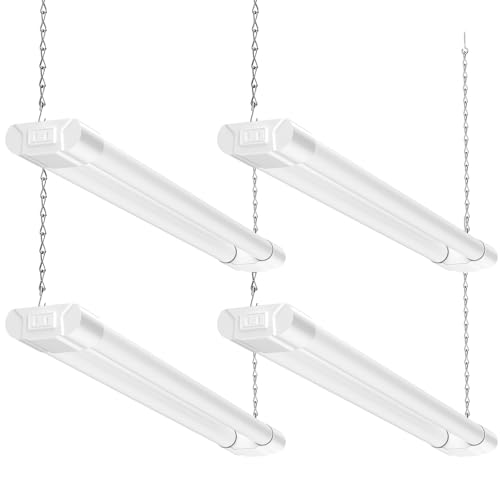 Image of BBOUNDER 2FT LED Shop Light Fixture, Super Bright 2200LM, Cool Daylight White 6500K, Ceiling or Hanging Mount, Durable Garage Shop Lighting for Warehouse, Workbench, Basement, and Business Use, White